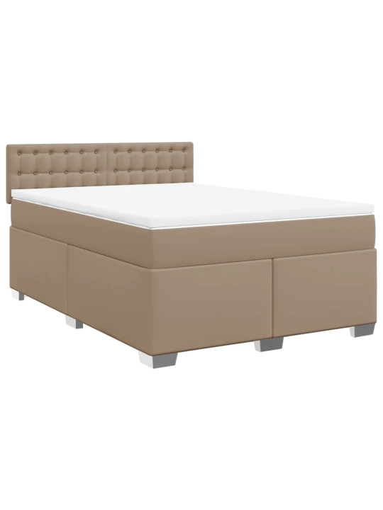 Box spring postel s matrací cappuccino 140x190 cm umělá kůže