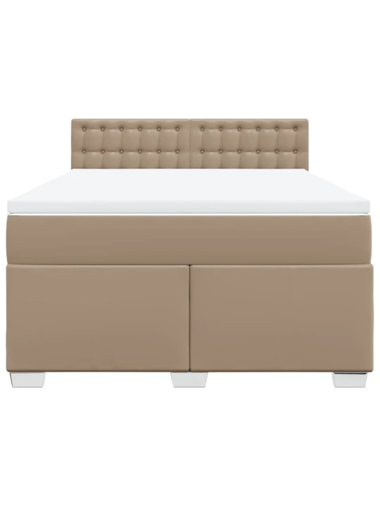 Box spring postel s matrací cappuccino 140x190 cm umělá kůže