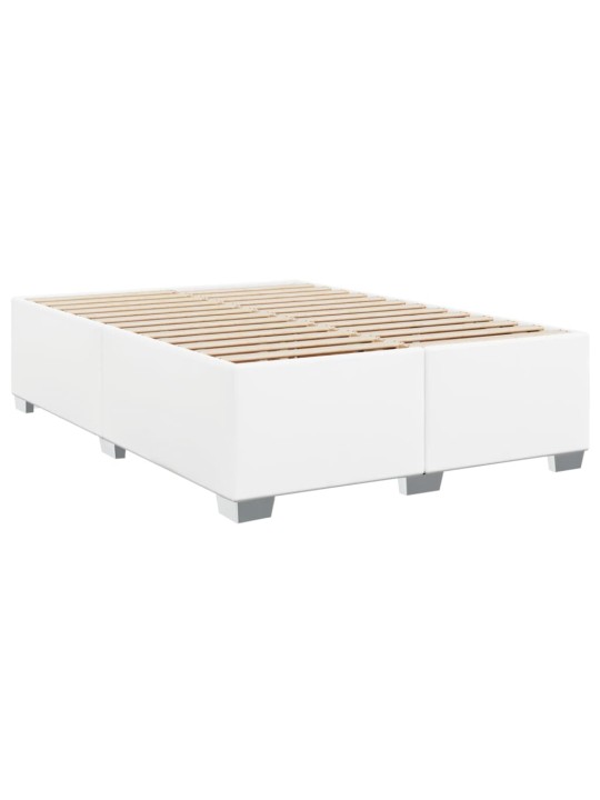 Box spring postel s matrací bílá 140x200 cm umělá kůže