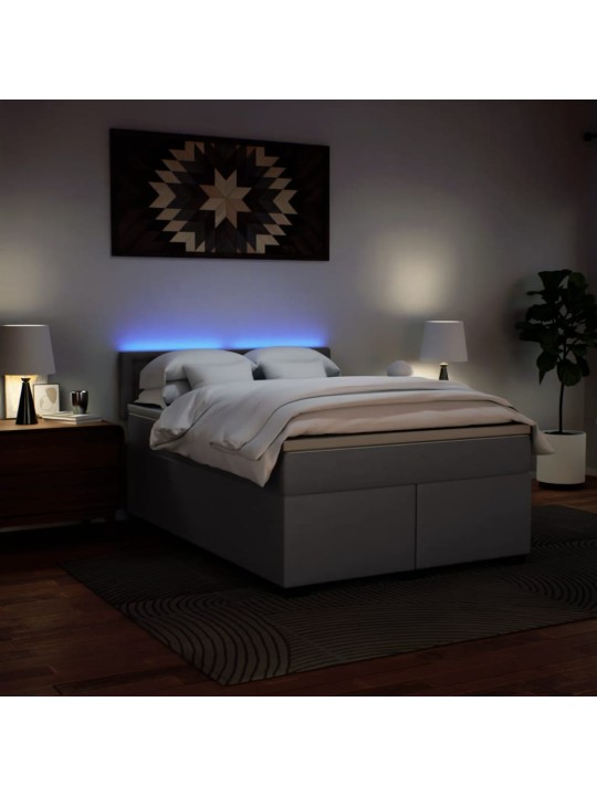 Box spring postel s matrací šedá 140x200 cm umělá kůže