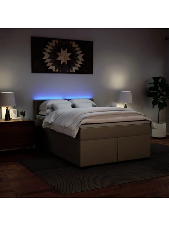 Box spring postel s matrací cappuccino 140x200 cm umělá kůže