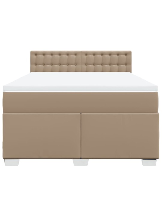 Box spring postel s matrací cappuccino 140x200 cm umělá kůže