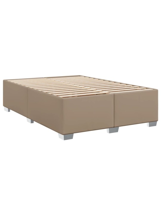 Box spring postel s matrací cappuccino 140x200 cm umělá kůže