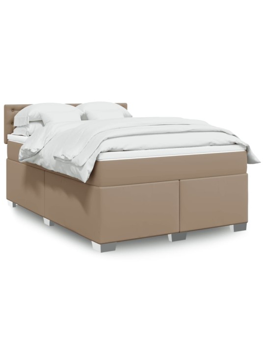 Box spring postel s matrací cappuccino 140x200 cm umělá kůže