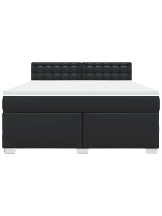 Box spring postel s matrací černá 180x200 cm umělá kůže