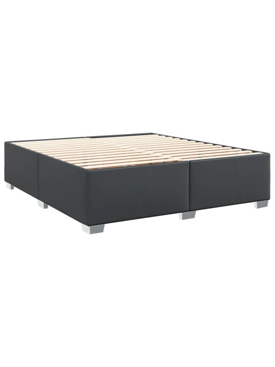 Box spring postel s matrací černá 180x200 cm umělá kůže