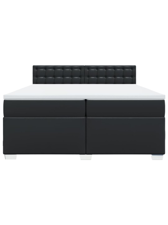 Box spring postel s matrací černá 200x200 cm umělá kůže