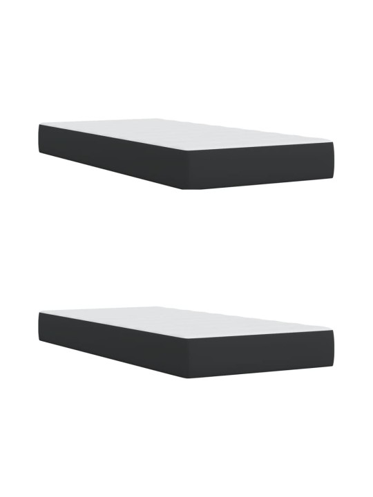 Box spring postel s matrací černá 200x200 cm umělá kůže