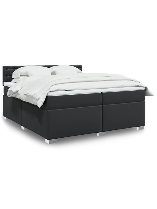 Box spring postel s matrací černá 200x200 cm umělá kůže