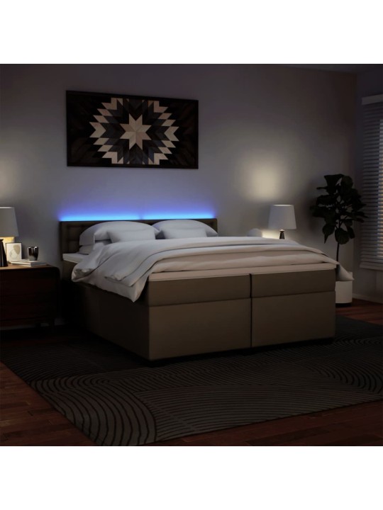Box spring postel s matrací cappuccino 200 x 200 cm umělá kůže