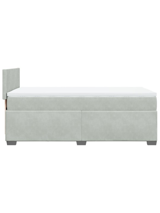 Box spring postel s matrací světle šedá 80 x 200 cm samet