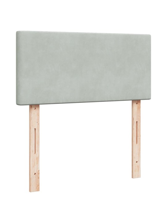 Box spring postel s matrací světle šedá 80 x 200 cm samet