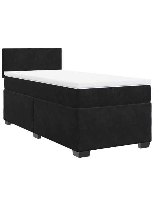 Box spring postel s matrací černá 80 x 200 cm samet