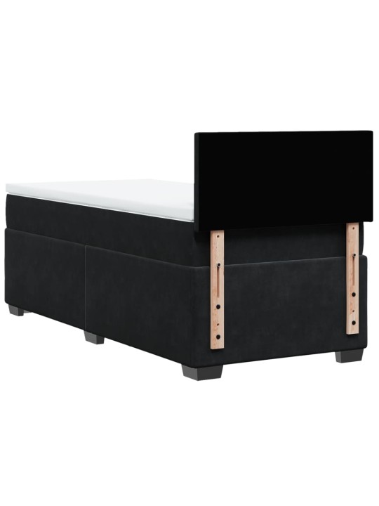 Box spring postel s matrací černá 80 x 200 cm samet