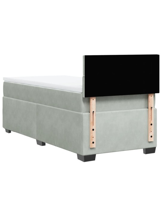 Box spring postel s matrací světle šedá 80 x 200 cm samet
