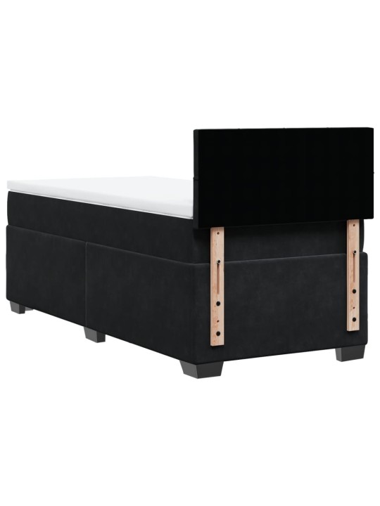 Box spring postel s matrací černá 80 x 200 cm samet