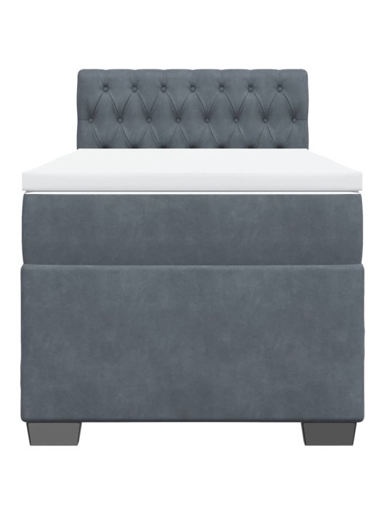 Box spring postel s matrací tmavě šedá 80 x 200 cm samet