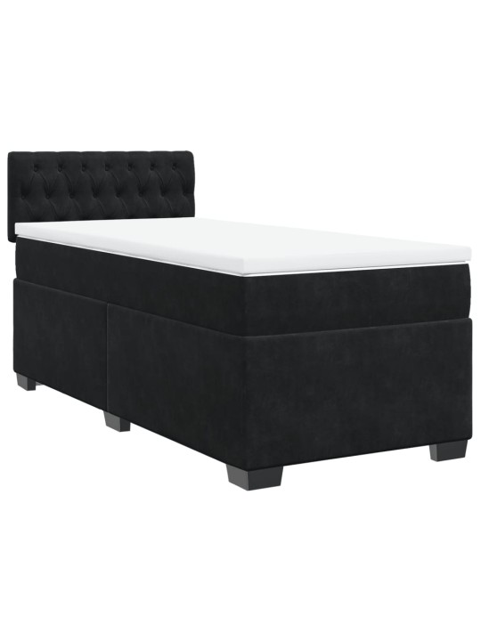 Box spring postel s matrací černá 80 x 200 cm samet