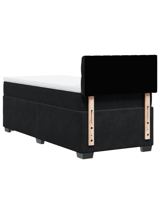 Box spring postel s matrací černá 80 x 200 cm samet