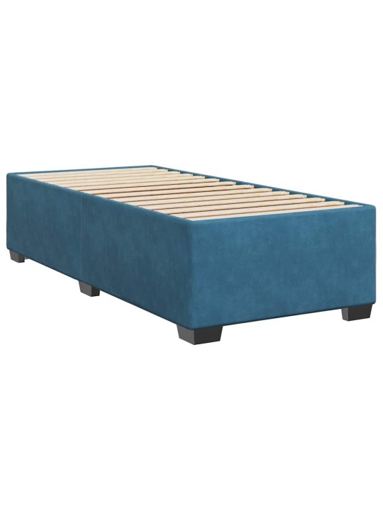 Box spring postel s matrací modrá 80 x 200 cm samet
