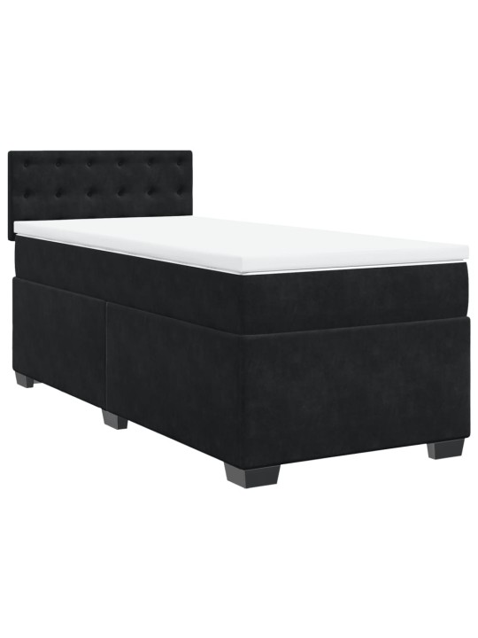 Box spring postel s matrací černá 80 x 200 cm samet
