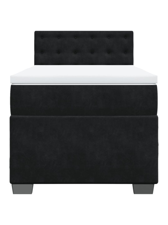 Box spring postel s matrací černá 80 x 200 cm samet