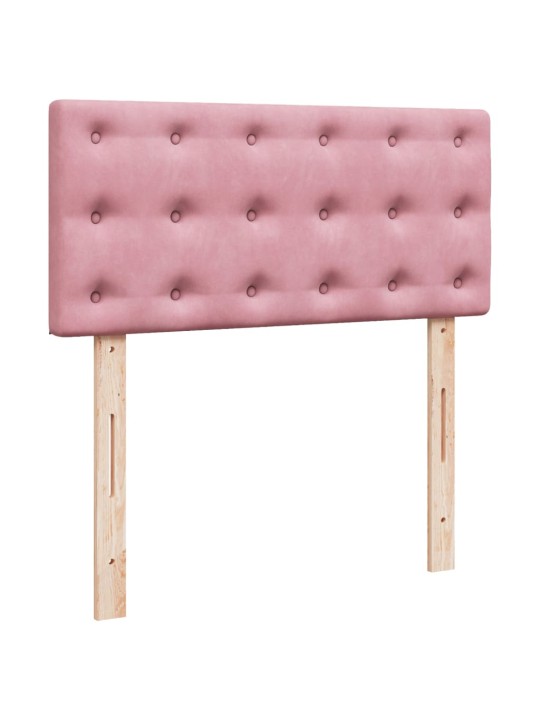 Box spring postel s matrací růžová 80 x 200 cm samet