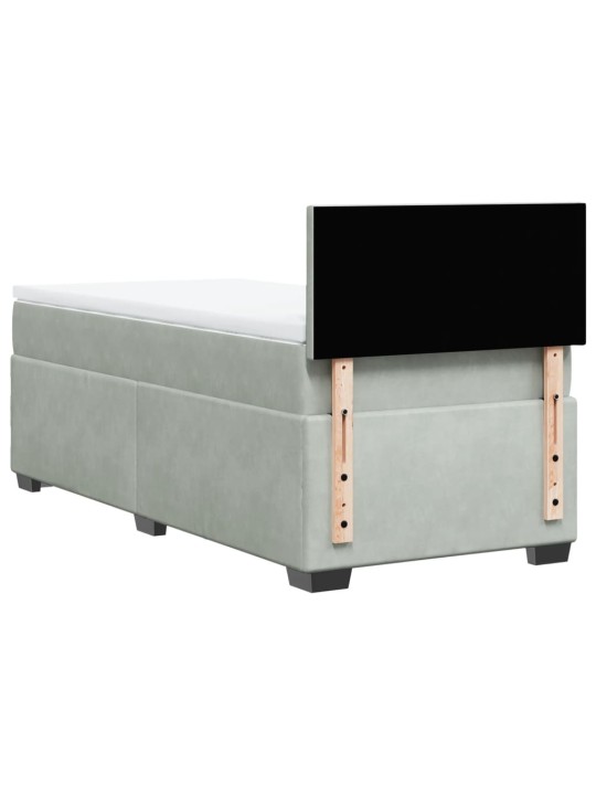 Box spring postel s matrací světle šedá 90x190 cm samet