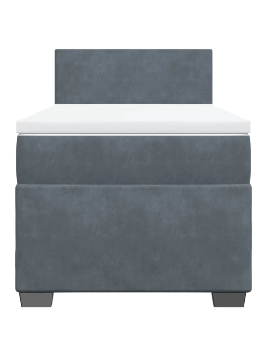 Box spring postel s matrací tmavě šedá 90x190 cm samet