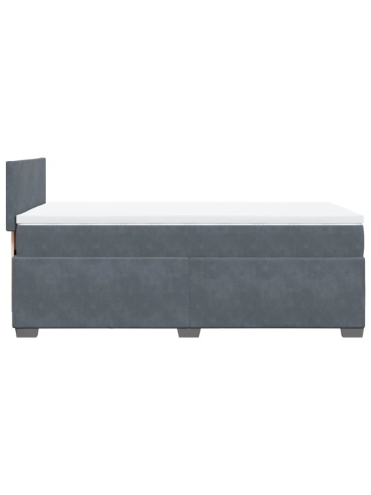 Box spring postel s matrací tmavě šedá 90x190 cm samet
