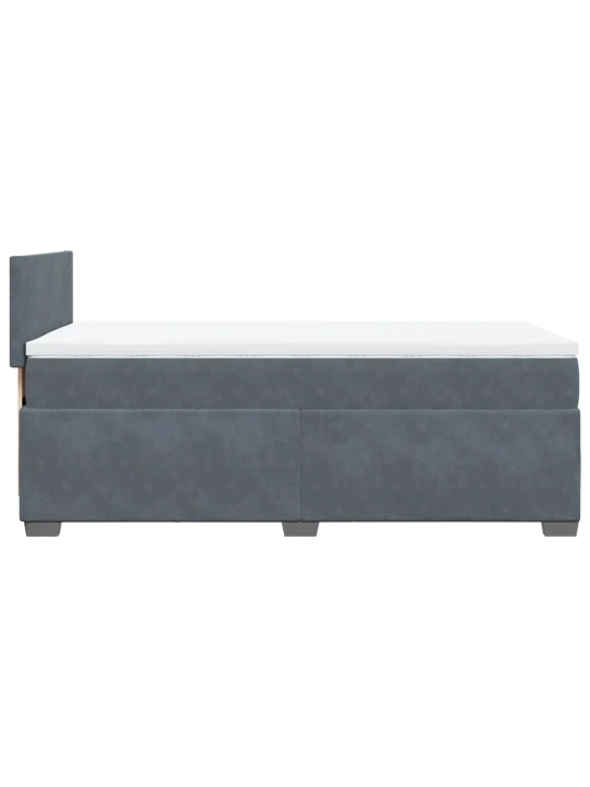 Box spring postel s matrací tmavě šedá 90x190 cm samet