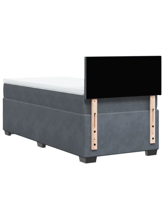 Box spring postel s matrací tmavě šedá 90x190 cm samet