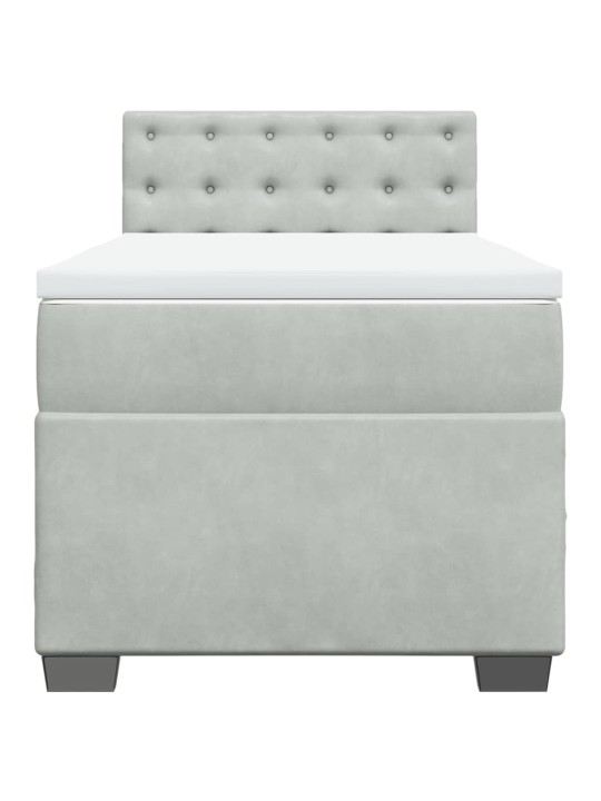 Box spring postel s matrací světle šedá 90x190 cm samet