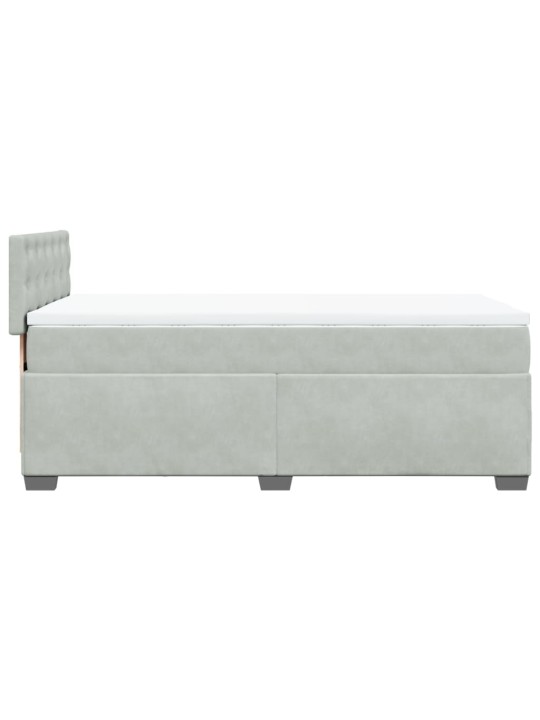 Box spring postel s matrací světle šedá 90x190 cm samet