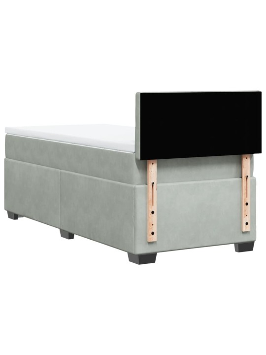 Box spring postel s matrací světle šedá 90x190 cm samet