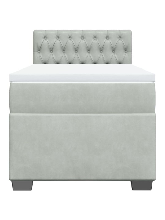 Box spring postel s matrací světle šedá 90x190 cm samet