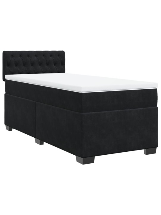 Box spring postel s matrací černá 90x190 cm samet