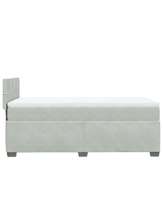 Box spring postel s matrací světle šedá 90x190 cm samet