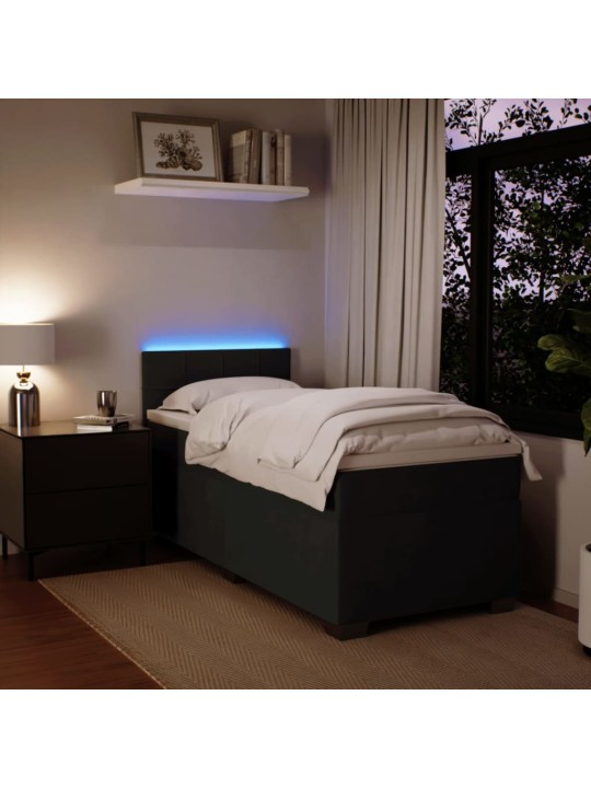 Box spring postel s matrací černá 90x190 cm samet