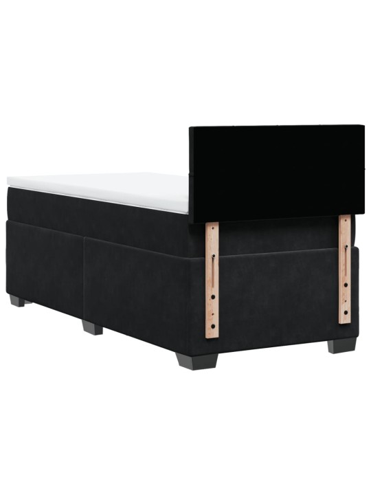 Box spring postel s matrací černá 90x190 cm samet