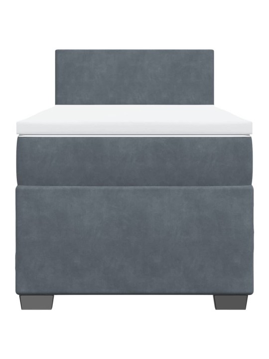 Box spring postel s matrací tmavě šedá 90x200 cm samet