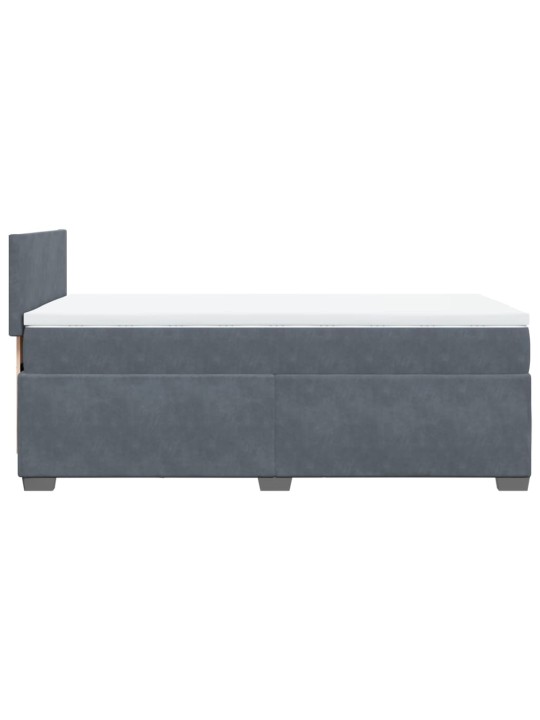 Box spring postel s matrací tmavě šedá 90x200 cm samet