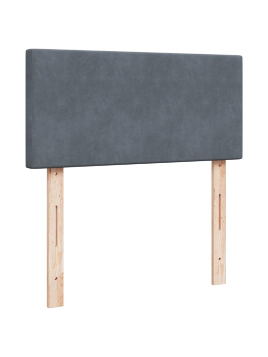 Box spring postel s matrací tmavě šedá 90x200 cm samet