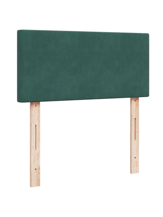 Box spring postel s matrací tmavě zelená 90x200 cm samet