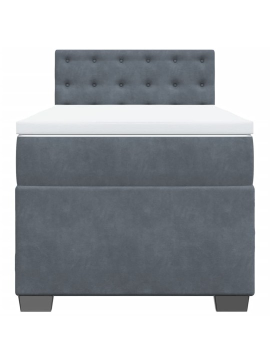 Box spring postel s matrací tmavě šedá 90x200 cm samet