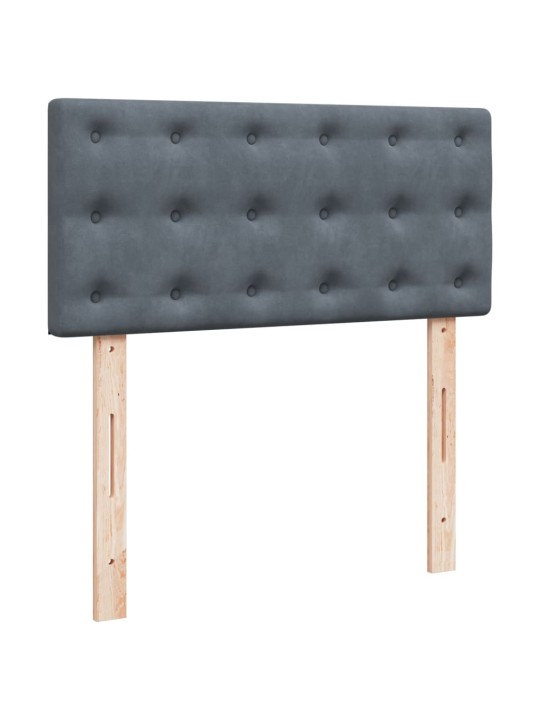 Box spring postel s matrací tmavě šedá 90x200 cm samet