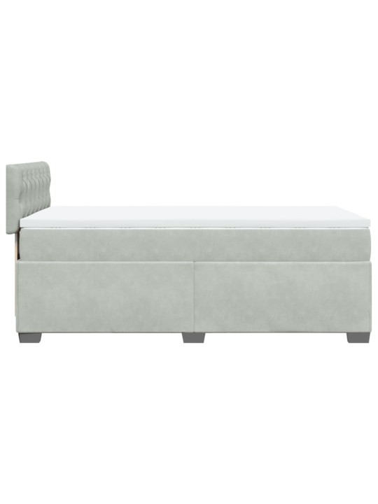 Box spring postel s matrací světle šedá 90x200 cm samet
