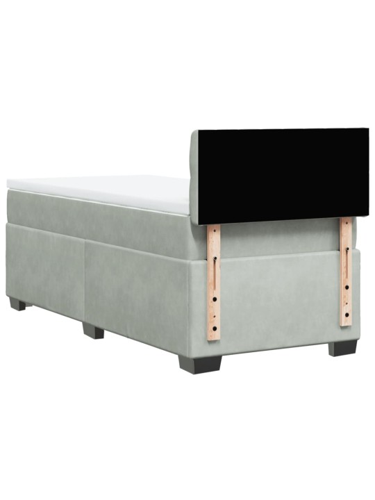 Box spring postel s matrací světle šedá 90x200 cm samet