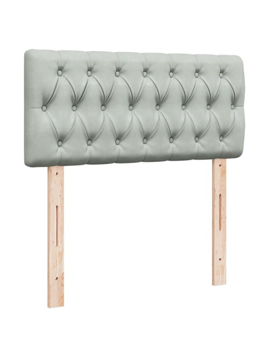 Box spring postel s matrací světle šedá 90x200 cm samet