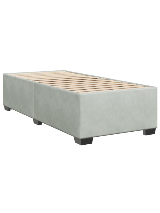 Box spring postel s matrací světle šedá 90x200 cm samet